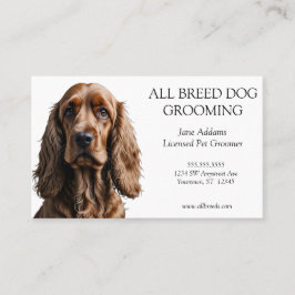 Schöner Cocker Spanierhund Grooming Pet Services Visitenkarte