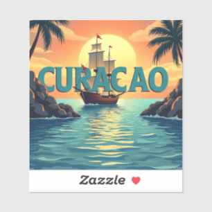 Schöner Curacao-Sonnenuntergang  Aufkleber