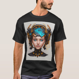 Schöner Cyborg Kopf mit Schaltkreisen T-Shirt