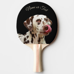 Schöner Dalmatiner Dog Tan Brown Elegantes Schwarz Tischtennis Schläger
