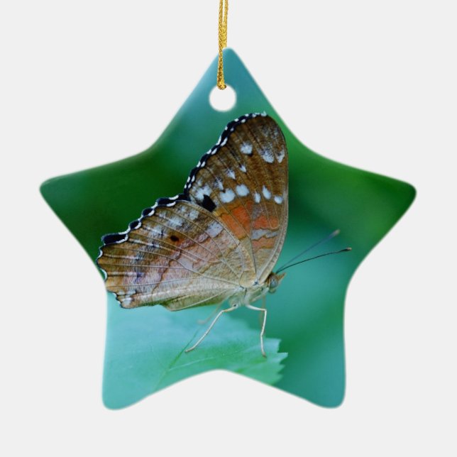 Schöner Danaus Plexippus Butterfly auf dem Leaf. Keramik Ornament (Vorne)