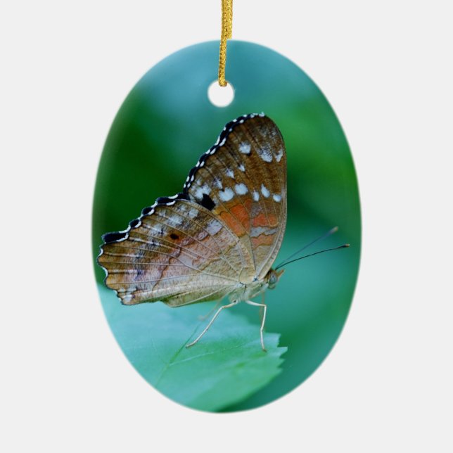 Schöner Danaus Plexippus Butterfly auf dem Leaf. Keramik Ornament (Vorne)