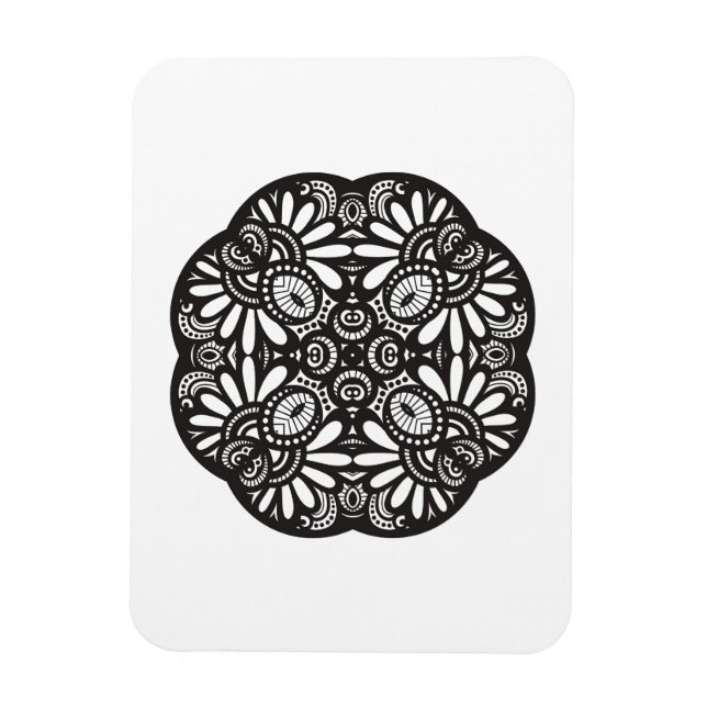 Schöner Deko Black Square Doodle Magnet (Vertikal)