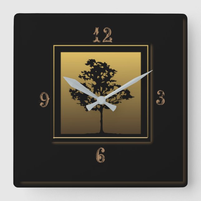 Schöner Deko Quadratische Wanduhr (Vorderseite)