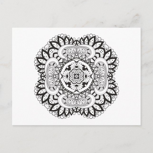 Schöner Deko Square Doodle Postkarte (Vorderseite)