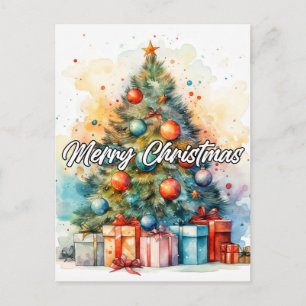 Schöner dekorativer Weihnachts-Feiertags-Christbau Postkarte