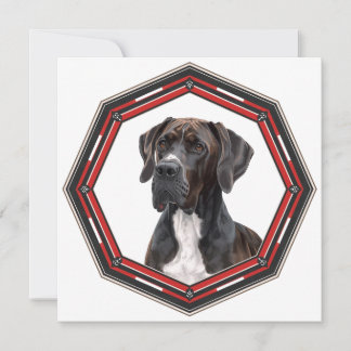 Schöner Deutsche Dogge in einem Rahmen Save The Date