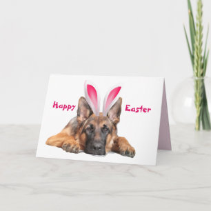 Schöner deutscher Schäferhund Bunny Ears Happy Oas Karte