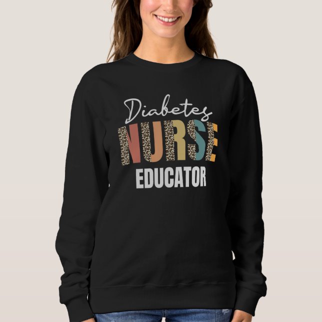 Schöner Diabetes-Krankenpfleger Leopard-Muster Sweatshirt (Vorderseite)