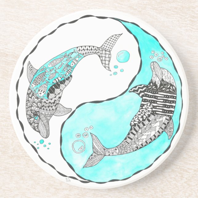 Schöner Dolphin-Untersetzer Getränkeuntersetzer (Vorne)
