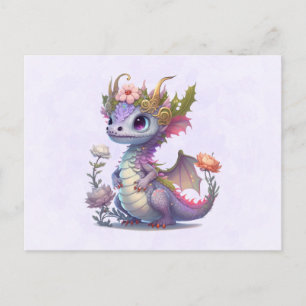 Schöner Drache mit eleganter Krone Postkarte