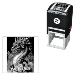 Schöner Drache und Blume Permastempel