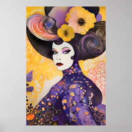 Schöner Drag Queen Klimt Style Poster