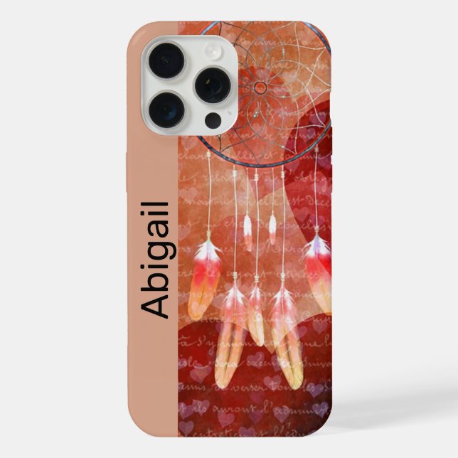 Schöner DreamCatcher Federn iPhone Hülle (Rückseite)