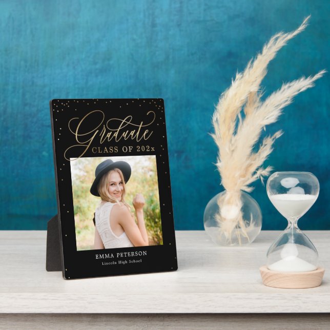 Schöner EDITABLE FARBEN Abschluss Plaque Fotoplatte (Seite)