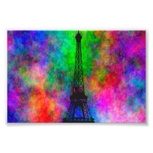 Schöner Eiffelturm bunte Tuch Rückeffekte Fotodruck