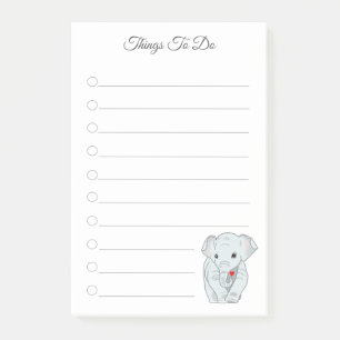 Schöner Elefant hält ein Herz Dinge zu tun Po Post-it Klebezettel