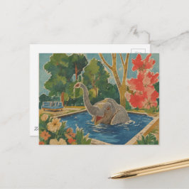 Schöner Elefant im Pool Postkarte