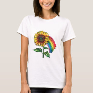 schöner eleganter Druck mit Sonnenblume T-Shirt