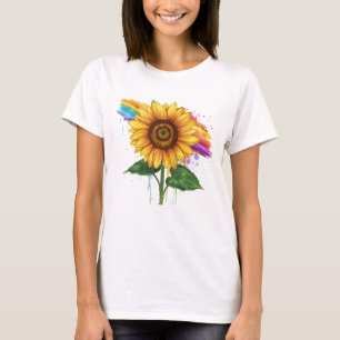 schöner eleganter Druck mit Sonnenblume T-Shirt