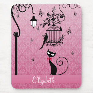 Schöner eleganter girly Vintager Liebevogelkäfig Mousepad