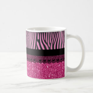Schöner, eleganter, magischer Zebraeffekt Glitzer Tasse