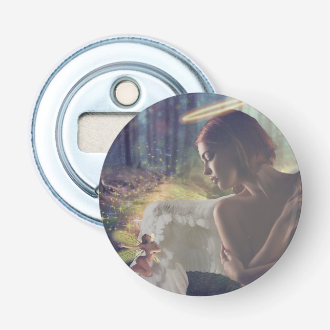 Schöner Engel mit Faiasy Fantasy Art Flaschenöffner (Vorderseite)