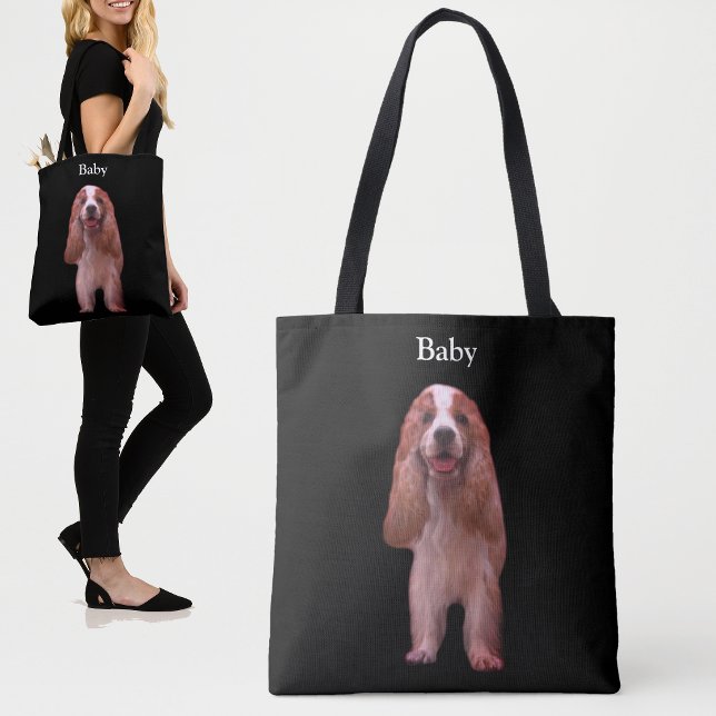 Schöner englischer Cocker Spaniel Dog auf Black (Von Creator hochgeladen)