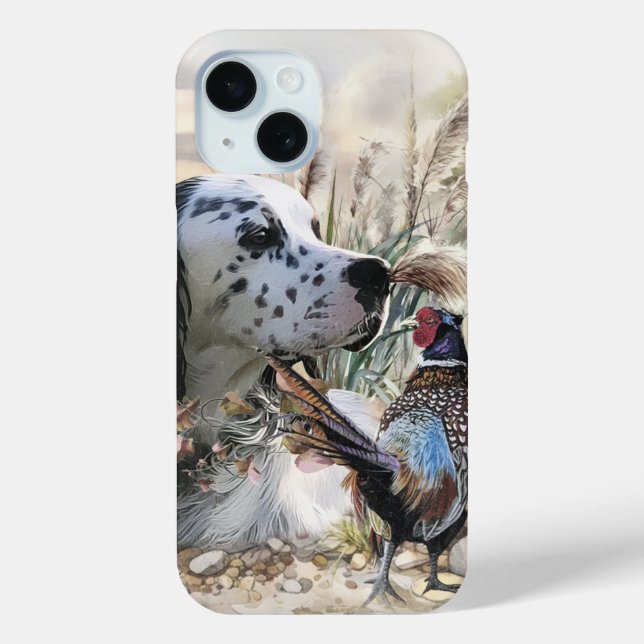 Schöner englischer Setter mit Pheasant , Kunst Case-Mate iPhone Hülle (Rückseite)