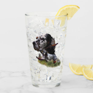 Schöner englischer Setter mit Pheasant , Kunst Glas