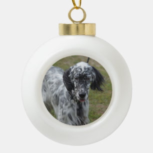 Schöner englischer Setzer-Hund Keramik Kugel-Ornament