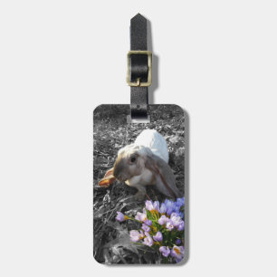 Schöner English Lop mit Blumen Gepäckanhänger