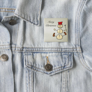 Schöner, erstaunlicher Weihnachtsschneemann Button