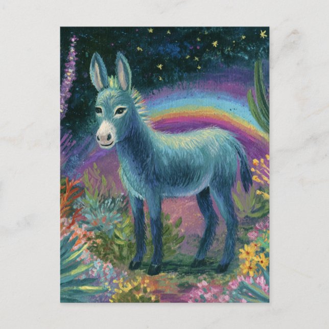 Schöner Esel bei Nacht Postkarte (Vorderseite)
