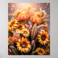Schöner Fall Sonnenblumen Blühen Gelbe Blumen