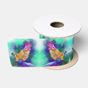 Schöner farbenfroher Parrot Ribbon Satinband