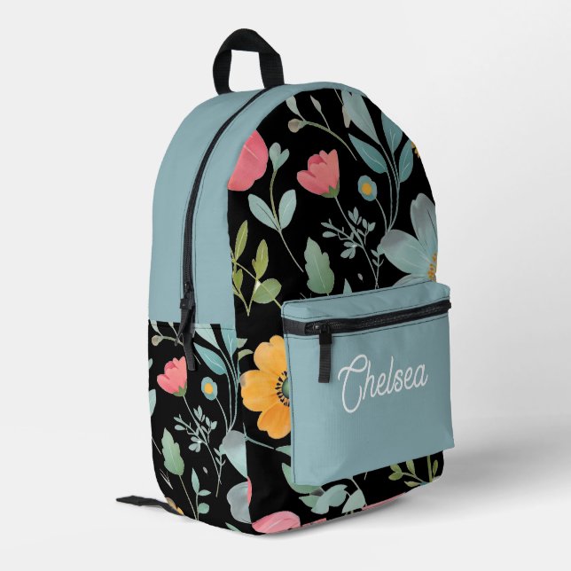 Schöner, farbenfroher Rucksack, einer von der Art Bedruckter Rucksack (Rückseitige Ecke links)