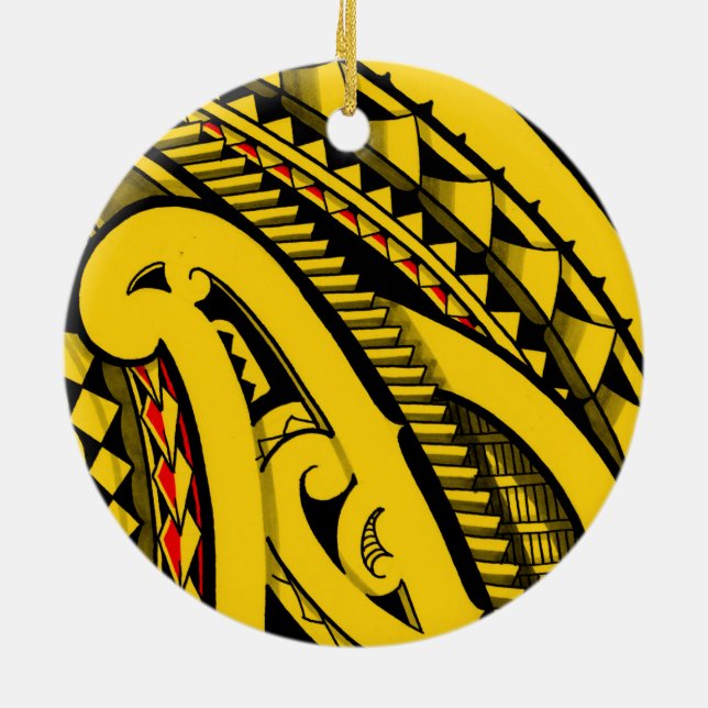 Schöner farbiger Maori- das Keramikornament (Hinten)