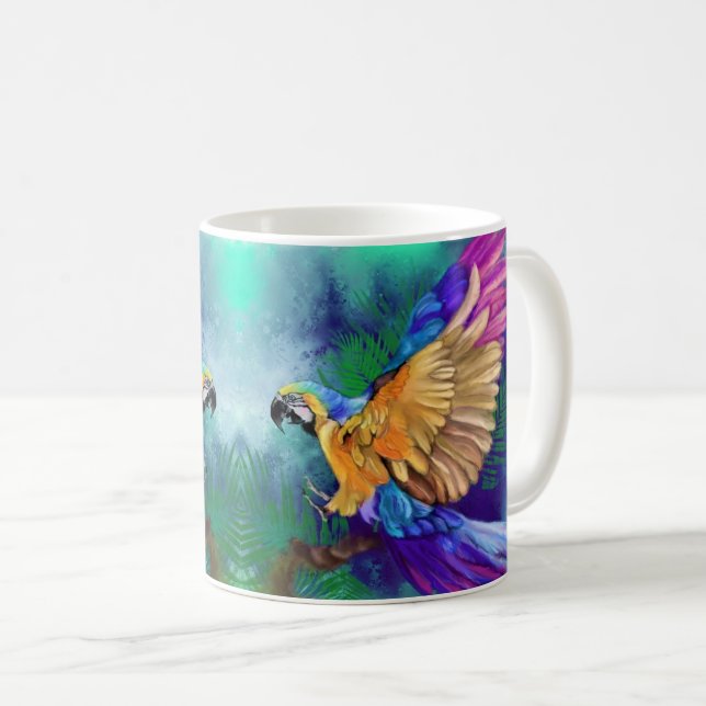 Schöner Farbpapagei-Tasse Kaffeetasse (VorderseiteRechts)