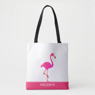 Schöner Flamingo auf Rosa und Weiß