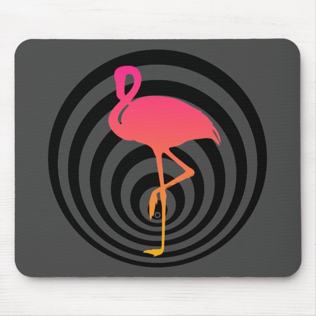 Schöner Flamingo in den Kreisen Mousepad (Vorne)