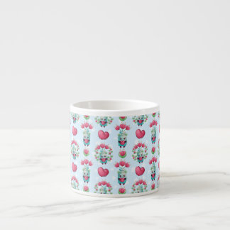 Schöner floral Mason Jar Hearts Muster Espressotasse