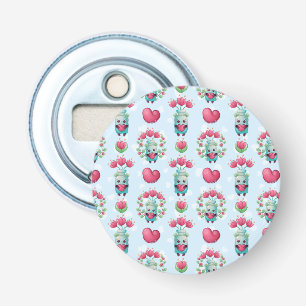 Schöner floral Mason Jar Hearts Muster Flaschenöffner
