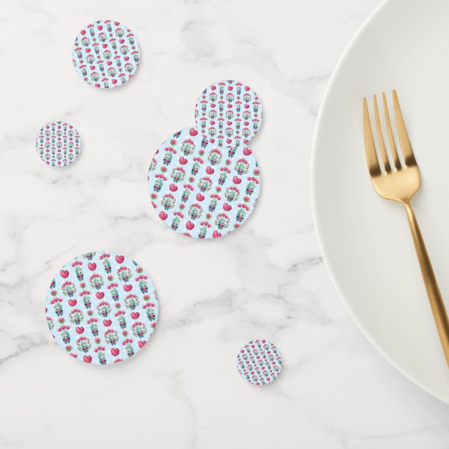 Schöner floral Mason Jar Hearts Muster Konfetti (Gruppe)