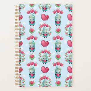 Schöner floral Mason Jar Hearts Muster Planer