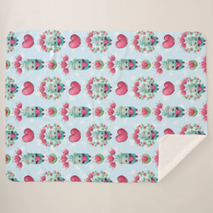 Schöner floral Mason Jar Hearts Muster Sherpadecke