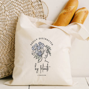 Schöner, floraler abgelenkter Gärtner Personalisie Tragetasche