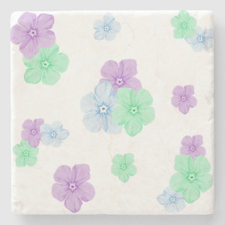 Schöner, floraler Phlox-Muster Farbstift - Weiß Steinuntersetzer