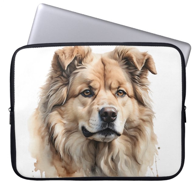 SCHÖNER FLUFFY KUCASIAN SHEPHERHERHERDOG LAPTOPSCHUTZHÜLLE (Vorderseite)