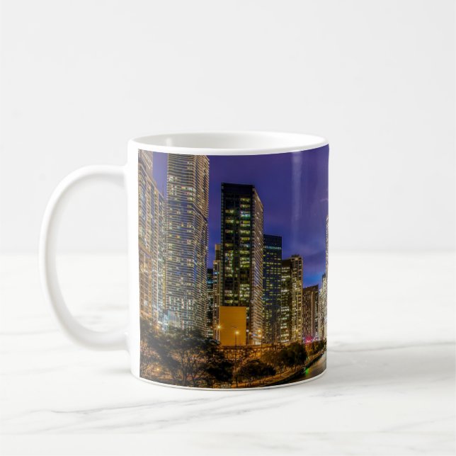 Schöner Fluss Chicago bei Sunset, Illinois Kaffeetasse (Links)